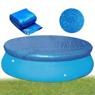 Imagem de YUGYUJ Capa De Piscina Redonda, Capas Solares Para Piscinas Acima Do Solo, Protetor Contra Poeira Com Cordão, Banheira Hidromassagem Inflável À Prova (6 Pés)