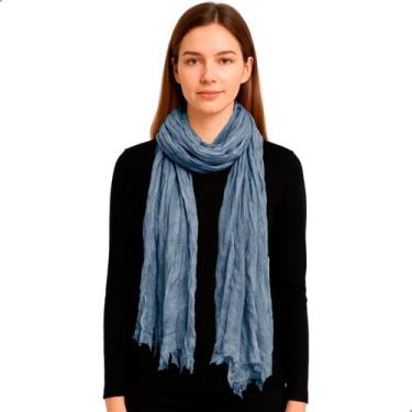 Imagem de Cachecol Pashmina Feminino Xale Tipo Manta Toque Macio Com Franjas 180