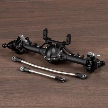 Imagem de CobraCrawler Machined Aluminum Straight Axle Set with SOA Servo Mount Black Silver Anodized for Axial SCX10 II VS4-10 1/10 RC Rock Crawler (Black Front Axle)