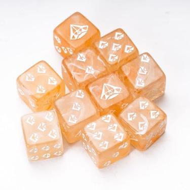 Imagem de HDdais 16MM Standard 6 Sided Dice Set, 10pc D6 Game Dice Set with Portable Leather Pouch, Diamond Pattern, for D&D RPG Board Game or Classroom Math