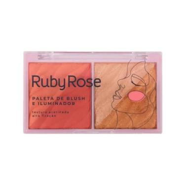 Imagem de Paleta de blush e iluminador ruby rose passion hb-7533-1 11,4g