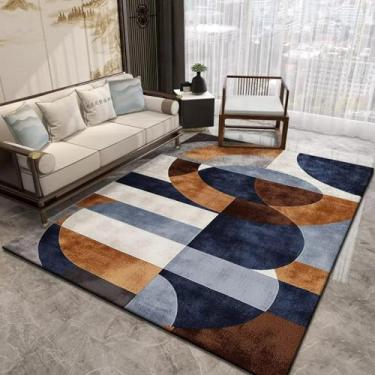 Imagem de Tapetes com estampa geométrica para sala de estar, abstrato, para sofá, quarto, tatame, macio (180x280 cm/flanela-5)