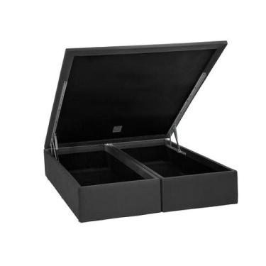Imagem de Base para Cama Box Queen Physical l com Baú (39x158x188) Cinza - Ortob