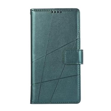 Imagem de LYJSMGZ Capa de couro para Samsung Galaxy S25 Edge, design de linha elegante slots de cartão capa de telefone fina e macia proteção contra quedas, verde, borda S25