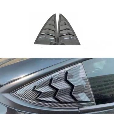 Imagem de Capa de persiana traseira para janela traseira do carro modelo 3 2019-2023 Kit de corpo de janela de painel traseiro (aparência de carbono)