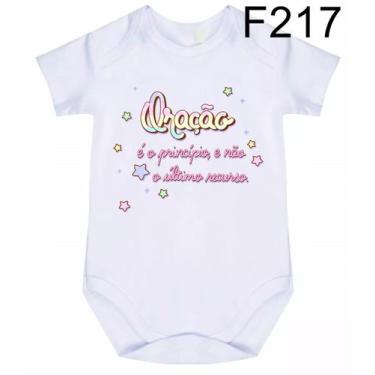Imagem de Body Bebê Frases Oração F217 - Meu Bebê, Branco, P