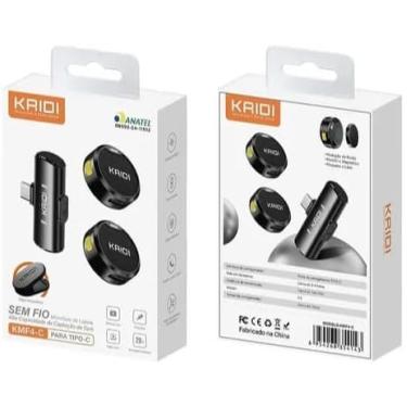 Imagem de Microfone Duplo Kmf4-c Wireless Usb-c Para Smartphones Tipo-C