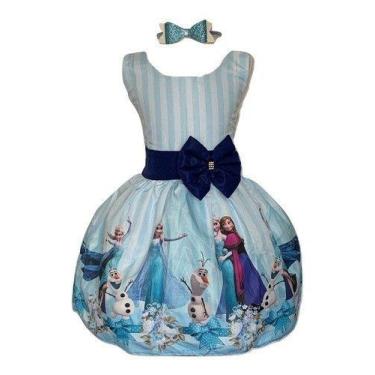 Imagem de Vestido Temático Frozen L - PEQUENOS ENCANTOS BABY, Azul, PP 0/1 ANO