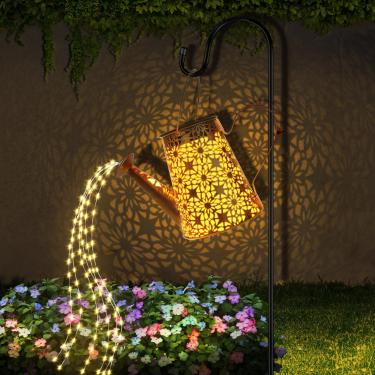 Imagem de JORETLE Regador Solar com Luzes, Luzes Solares Ao Ar Livre Luzes Solares Decorativas de Jardim Lanternas Solares Penduradas Luzes de Jardim para Jardim, Quintal, Pátio, Caminho, Passarela À Prova D'Ág