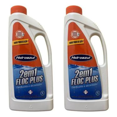 Imagem de Kit 2 Floc Plus 2x1 Clarificante Decantador Hidroazul 1 Lt