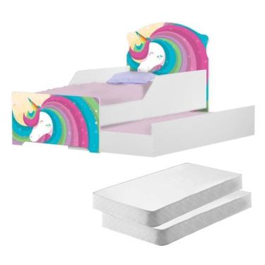 Imagem de Bicama Infantil Uly Unicórnio Arco íris Com Colchões