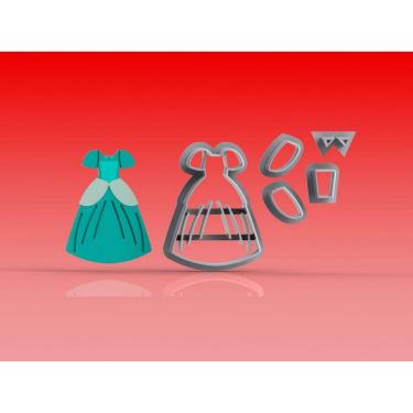 Imagem de Cortador Vestido Princesa Cinderela Modular Tamanho 5cm