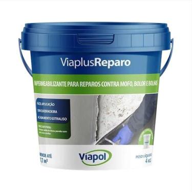 Imagem de Viaplus Reparo Rodapé Argamassa Impermeabiliza 4kg - Kit 2 - Viapol