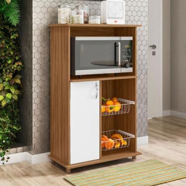 Imagem de Balcão de Cozinha Siena 1 Porta Freijó Trend/Branco New - Pnr Móveis, 