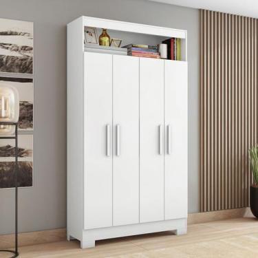 Imagem de Armário Multiuso Charge 4 Portas Branco New/Rosa - Pnr Móveis, Branco,