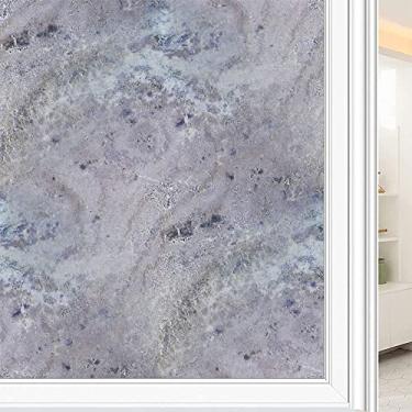 Imagem de Película de janela 3D de mármore, textura de estilo mármore, para porta de vidro, banheiro, sala de estar, L90 x C 190 cm