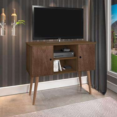 Imagem de Estante Rack Viena Clássico 90cm com Portas - Imbuia