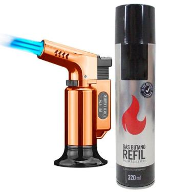 Imagem de Isqueiro Maçarico Culinária Acoplável com Refil Gás