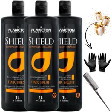 Imagem de Plancton Shield Kit Progressiva Blindagem Dinâmica 3 Unidades de 1L Com Gloss Sem Formol