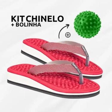Imagem de Kit Chinelo Ortopedica P/Esporão + Bolinha Massageadora - Uniflex, 41/