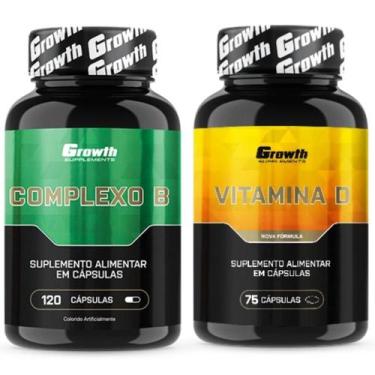 Imagem de Complexo B 120 Caps + Vitamina D 75 Caps Growth Supplements