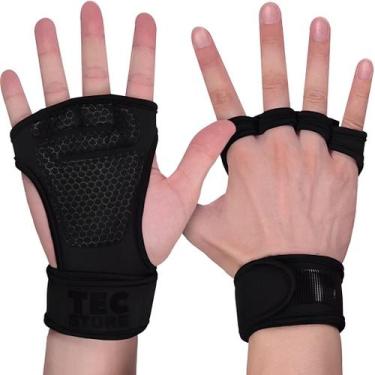 Imagem de Luva Grip Academia Exercicios Com Munhequeira Fit Musculação ajuste Mb