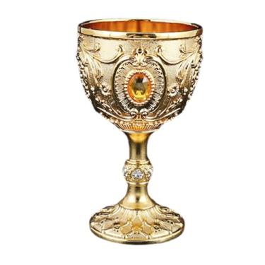 Imagem de Ｂｅｓｇａ Taça de água em, mini cálice, strass, decorativa, europeia, copo de vinho de metal para aniversário, feriado, Ouro
