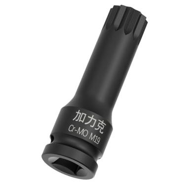 Imagem de Skweawert Chave de 1/5.1 cm M19 (19 mm) XZN Impact Triple Square Spline Bit Socket Metric 7.6 cm Comprimento Cr-Mo Steel Air Drive Alongamento Adaptador de soquete de chave de fenda Use com chaves de