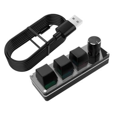 Imagem de Teclado Programável, Programação de Teclado para Jogos, Acessório para Computador Programável Silencioso Multifuncional para Viagem Jogos Estudo Trabalho