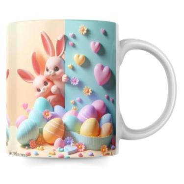 Imagem de Caneca Páscoa Efeito 3D Casinha Coelho Cenoura Chocolate - 325ml (7)