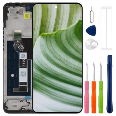 Imagem de [com moldura] Substituição de tela LCD SWARK para Moto G 5G 2025 Touch Screen Digitalizador de Substituição com Kit de Ferramentas de Reparo Atualizado - Preto