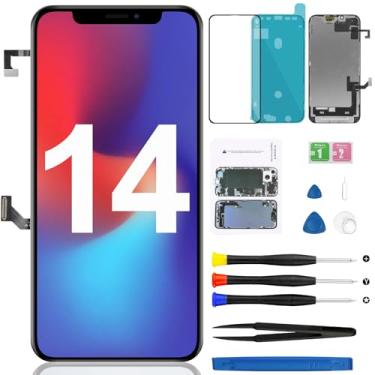 Imagem de Kit de substituição de tela para iPhone 14 com alto-falante frontal, cabo flexível, sensor de proximidade, tela LCD sensível ao toque 3D, montagem completa, A2649, A2881, A2882, A2883, A2884, 6,1