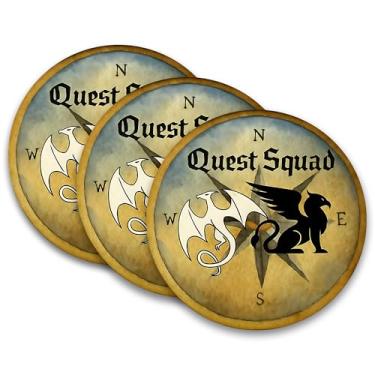 Imagem de Conjunto de 3 peças de adesivos Quest Squad com citações da quarta asa, dragão, fantasia, clube do livro, impermeável, 7,6 cm para adesivos de livros, Kindle, garrafa de água, laptop, telefone para