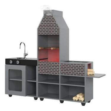 Imagem de Cozinha Infantil Mini Chefe Churrasqueira Com LED - Ofertamo