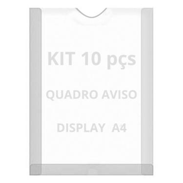 Imagem de Displays Parede Folha A4 Petg Cristal Quadro Aviso Kit 10 Pçs