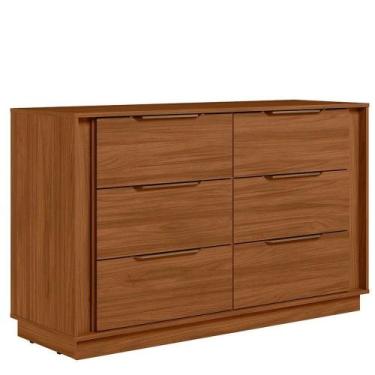 Imagem de Cômoda Grande Com 6 Gavetas Giane Nogueira - DEMÓBILE