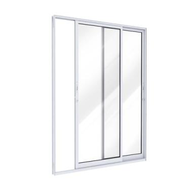 Imagem de Porta de Alumínio de Correr Lateral 2 Folhas 215x160 Lucasa Ideale Bra