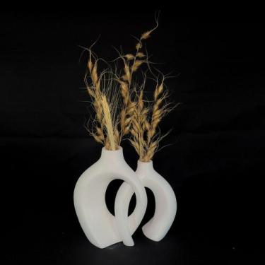 Imagem de Arranjo de Flores Sempre-Vivas Naturais em Vaso Decorativo DUPLO, Bran