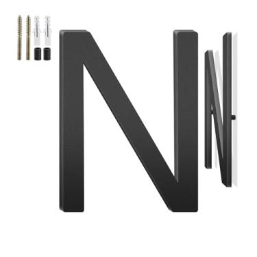 Imagem de Números de casa flutuantes de 10 cm e letras de metal para placas externas, números de casa para fora, letras de endereço de alumínio e números para porta, caixa de correio, jardim, perfeito para casa