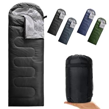 Imagem de Petgin Envelope Saco de dormir para acampamento 3 estações, clima quente e frio, leve, impermeável, portátil para adultos e crianças - equipamento de acampamento, caminhadas, viagens, ambientes