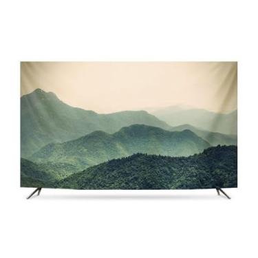 Imagem de HSTANGKY Capa protetora para TV interior com arte moderna para telas de 32 a 80 polegadas protetor de ecrã de televisão de tecido de poliéster suave pintura paisagem - mountain4, 58-60 polegadas