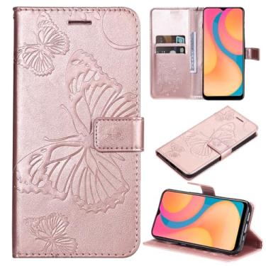 Imagem de XYX Capa carteira protetora para Galaxy J2 Core/J2 Dash/J2 Pure/J2 2019, com flores e borboleta 3D, de couro poliuretano com fecho magnético usado como suporte
