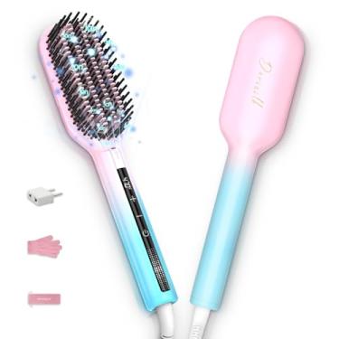 Imagem de DORISILK Escova alisadora de cabelo iônica, escova de alisamento aquecida de alta temperatura 470 ° C para mulheres, cabelos finos e grossos, pente elétrico de alisamento a quente de dupla tensão