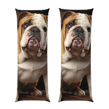 Imagem de Capa de travesseiro corporal com zíper ultramacia para almofada protetora respirável para cama buldogue inglês capa de almofada decorativa para casa 50,8 cm x 137,2 cm