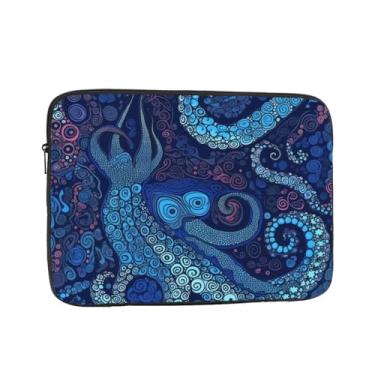 Imagem de Capa para laptop azul polvo de 10 polegadas bolsa de transporte para computador à prova de choque capa protetora para notebook bolsa portátil para laptop bolsa à prova d'água para homens e mulheres