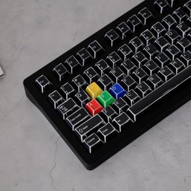 Imagem de Conjunto de 141 teclas pretas de mangá PBT Dye Sub Cherry Profile Conjunto de teclas para teclado Wooting 61/65/87/104/108 Cherry Mx Switches Teclados mecânicos