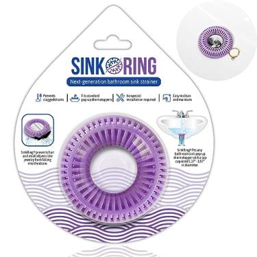 Imagem de SINK RING Sinkring - Protetor De Ralo Pia Banheiro Definitivo Coletor Cabelo/Filtro/Armadilha (Violeta)
