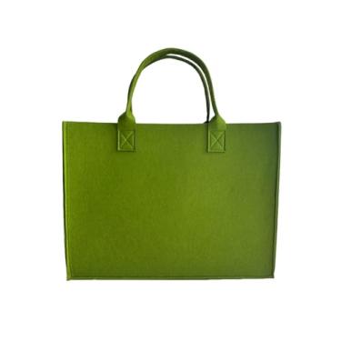 Imagem de DxXU SewLife 1 bolsa de feltro para mercearia, grande bolsa portátil reutilizável, bolsa de presente para lembrancinhas de festa, academia, praia, artesanato DIY (7. Verde)