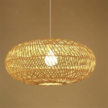 Imagem de OUFULA Contemporary Vine Art Weaving Pendant Lamp LED FashionCriatividade Restaurant Bar Counter Cafe Bar Homestay Tea Room Decoração Light (H D60CM)