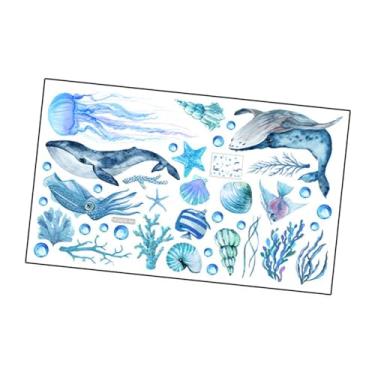 Imagem de IEUDNS Adesivo de parede de animais marinhos subaquáticos, adesivo decorativo removível de animais marinhos subaquáticos para banheira de sala de jogos